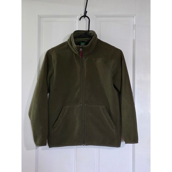 L.L. Bean Jackets & Blazers - Vintage L.L. Bean Full Zip Fleece Jacket Olive Green M 10-12 505066 Reflective